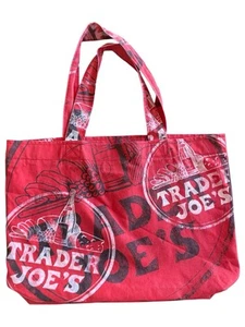 Trader Joes Red Tote Bag Shopper Market 18x13x4 - Picture 1 of 4