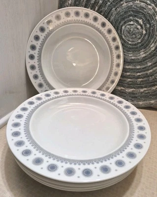 Set Of 6 Rosenthal 9 1/8" Continental Ice Blossom Shallow Rimmed Bowls  - Image 1 of 4