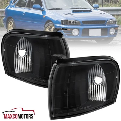 Black Corner Lights Fits 1995-2001 Subaru Impreza Turn Signal Left+Right 95-01 Foto 1 de 4