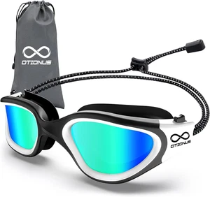 Swim Goggles, Polarized Adult Swimming Goggles Bungee Strap No Hair Pulling Anti - Picture 1 of 11