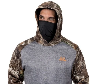 Real Tree Camo Fleece Lined Zip Pocket Hoodie W/ Face Mask XL - Image 1 of 4