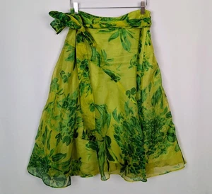  Odille 10 skurrile Anthropologie Blume Blatt voller Rock Seide Gürtel Taille binden - Bild 1 von 10