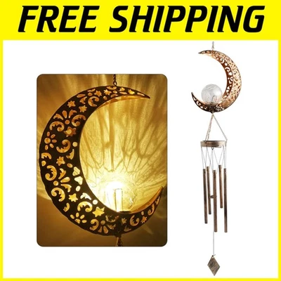 Campanas de viento de luna para exterior con lámpara de cristal Foto 1 de 4