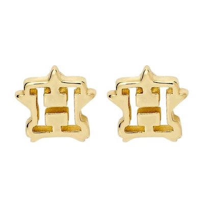 Aretes Bijoux Sport de Luv Aj MLB Houston Astros chapados en oro con logotipo de latón Foto 1 de 2