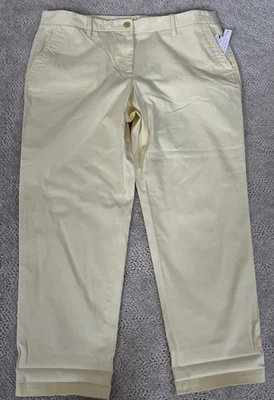 NWT - Talbots Relaxed Chino Ankle Length Pants w/Pockets Pale Yellow Sz 14P - Image 1 of 4