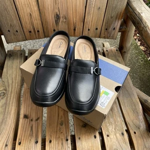 Clarks Ellowyn Amelia Slipper Pantoletten Damen 9,5 schwarz Lederschuh - Bild 1 von 16