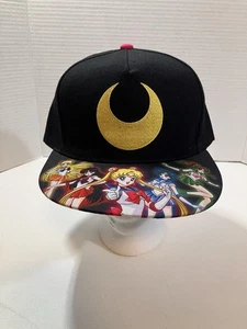 Sailor Moon Character Embroidered Flat Peak Hat Cap with Snap Back Anime Series - Picture 1 of 6