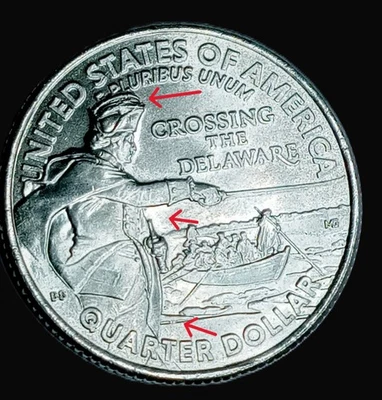 2021 P Washington Crossing Error1 Full Crown 2Peble onBeach 3 FF Scraches BU GEM - Image 1 of 4