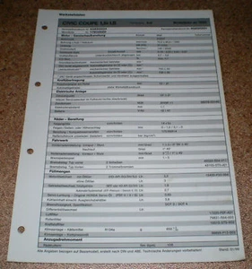 Hoja De Inspección Honda Civic Coupe 1,6i LS - A Partir De 1999! - Imagen 1 de 1