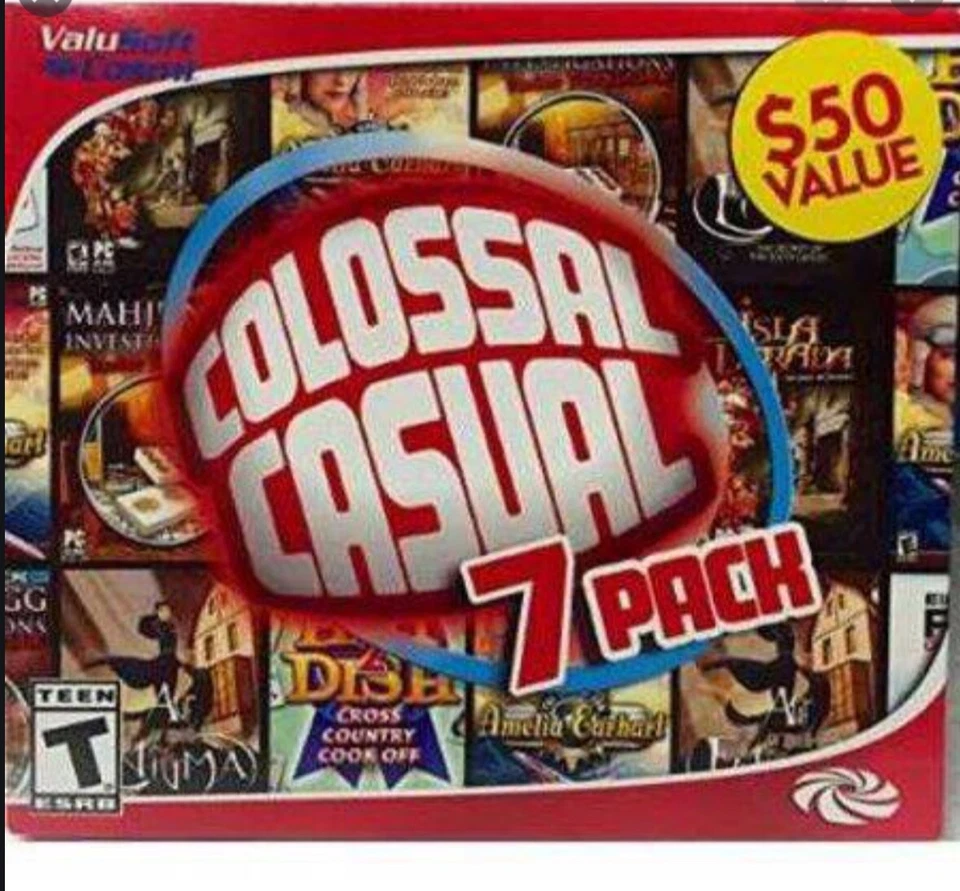 Colossal Casual 7 Pack PC Games Windows 10 8 7 XP Computer, NEW - Image 1 of 1