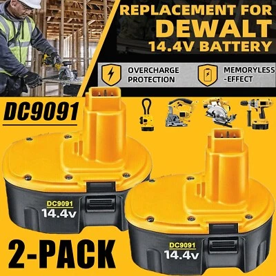 2-Pack For DeWalt 14.4Volt Battery DC9091 DW9091 DW9094 DE9091 Cordless Tools