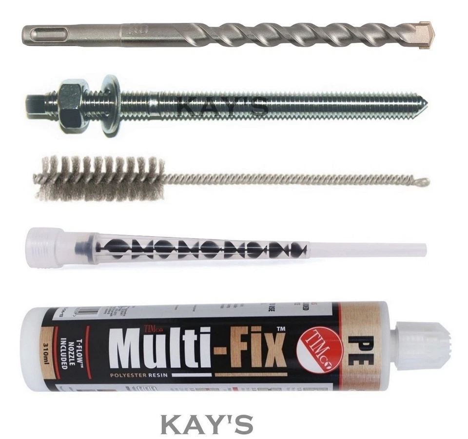 TIMCO SDS CHEMICAL RESIN FIXING ANCHOR PACK CONCRETE,BRICK,STONE, M8 M10 M12 M16 STUDS
