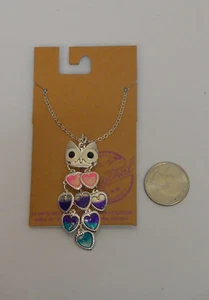 Damas Moda Collar Multicolor Brillo Búho Plata Cadena Palanca Sujetadores - Imagen 1 de 12