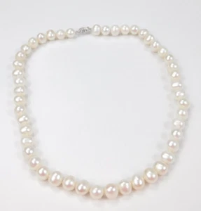 Lucas Lameth Sterlingsilber 925 Süßwasserperlen 3/8" breit 18" lange Halskette - Bild 1 von 5