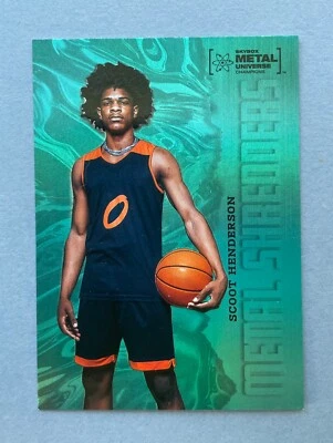 2022 Skybox Metal Universe Champions Scoot Henderson Aqua Metal Shredders #122 - Image 1 of 2