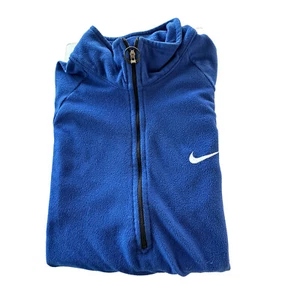 Nike 1/4 Zip Therma Fit Fleece Blue Boys Medium 8 10 Long Sleeve Vintage - Picture 1 of 10