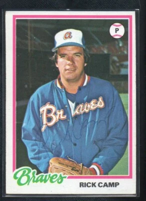 1978 Topps #349 Rick Camp Braves Signed Auto Deceased - Image 1 of 2