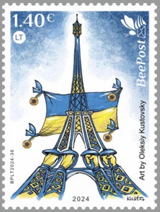 Ukrainian Fencers Paris Summer Games MNH Stamps 2024 BeePost Lithuania 1 Stamp - Picture 1 of 1