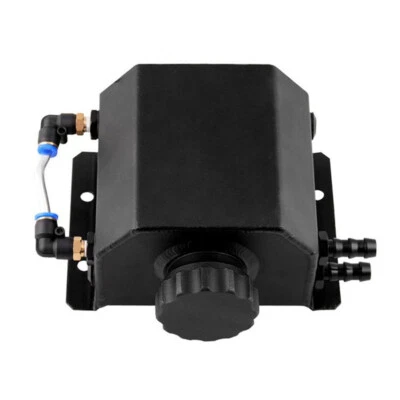 1L Aluminum Radiator Coolant Overflow Bottle Recovery Water Tank Black Accessory - Image 1 of 4