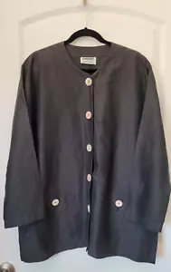 David Dart Force One Top Womens XL 3/4 Sleeve Button Front Minimalist Lagenlook - Picture 1 of 6