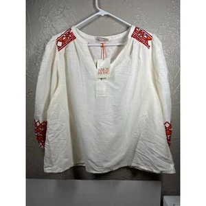 Top Knox Rosa Campesino Manga Globo Marfil Algodón Boho Mujer Talla Mediana - Imagen 1 de 4