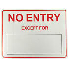 2X Warning Notice Sign No Entry Except For Vehicle No Diy 200X300mm Metal Privat