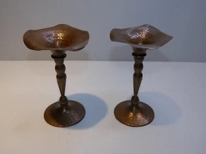 Vintage Metal Calla Lily Figural Pair Taper Candle Holders - Picture 1 of 5