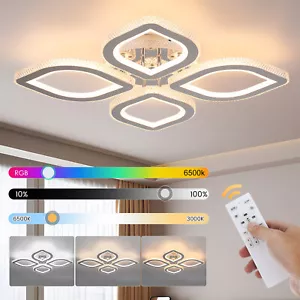 RGB LED Deckenleuchte Dimmbar Wohnzimmer Moderne Deckenlampe mit Fernbedienung - Bild 1 von 14