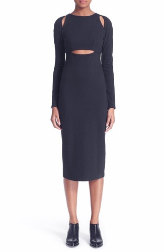 Abito T by Alexander Wang in maglia a ponte con ritagli TG XS grigio navy