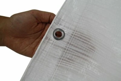 ABCTRADE+ 90gsm Strong White Tarpaulin Army Waterproof Camping Ground Sheet & Outdoor