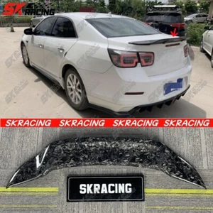 Gloss Black/Carbon Fiber Rear Duckbill Spoiler Wing For Chevrolet Malibu 2013-15 - Picture 1 of 39