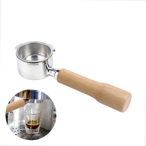 Bottomless Portafilter Filter Holder Coffee 51mm Cup With Wooden Handle Photo Related