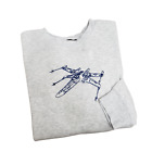 Star Wars X Wing Starfighter Embroidered Sweater Gray Size XL Galaxys Edge