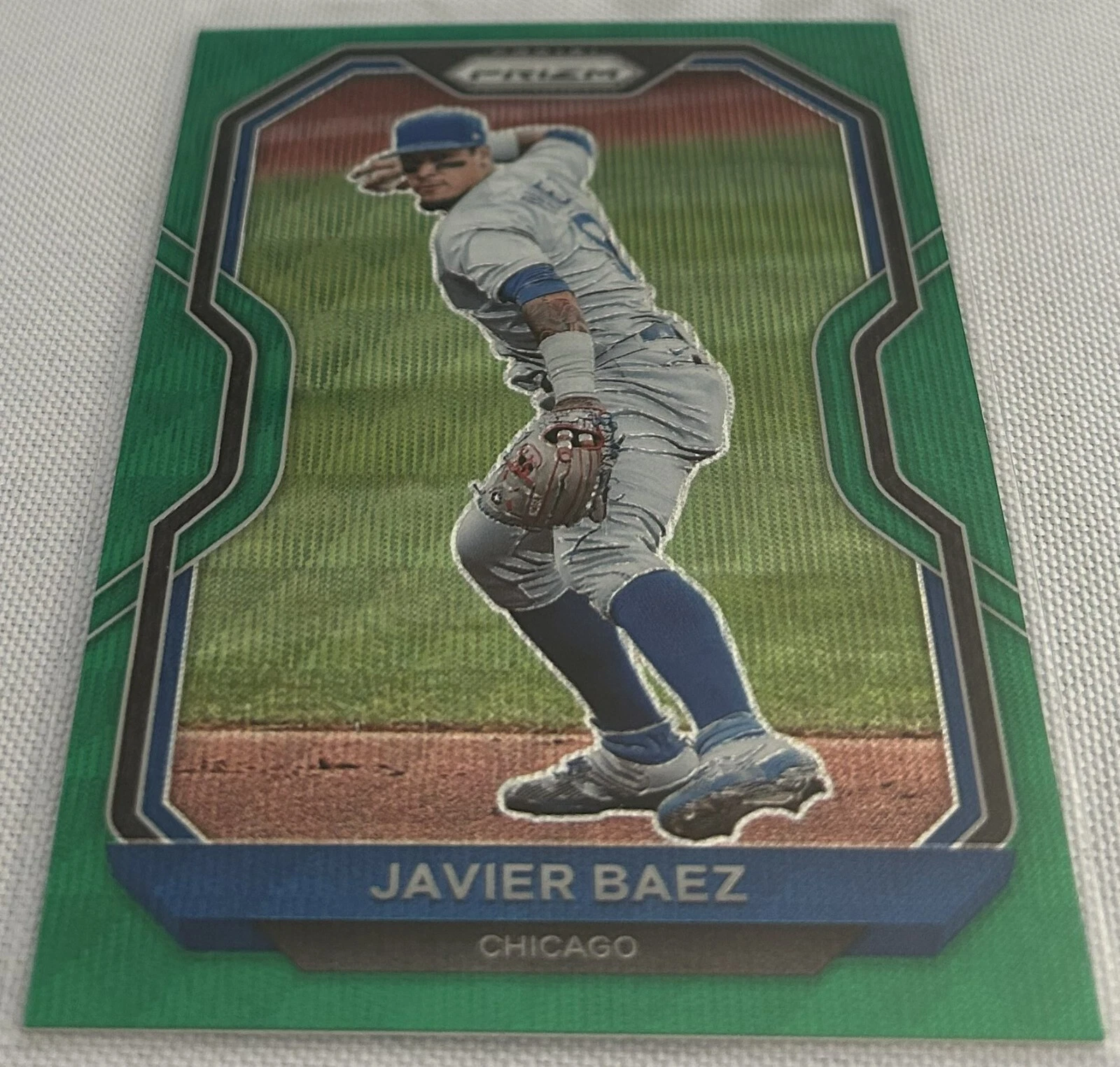 2021 Prizm Baseball Javier Baez Chicago Cubs Tier II Green Wave Prizm #107
