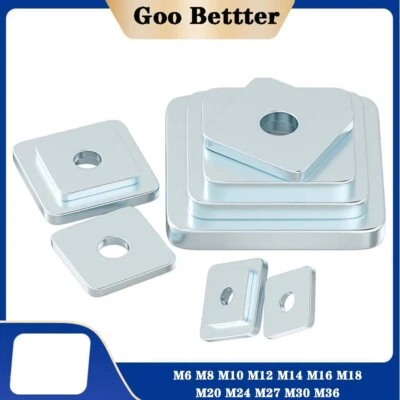 GOO BETTTER Arandelas de placas cuadradas de alta resistencia gruesas chapadas en zinc M6 M8 M10 M12 M14 M16 M18 -M36