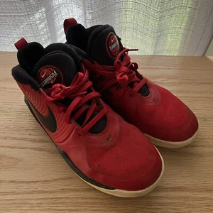 Nike Team Hustle Basketball Gym Shoes Athletic High Tops US 6Y 6 Boys Girls 924 - Picture 1 of 6