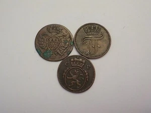 Lot of 3 Coins - Germany - 1789 Cologne, 1864 Mecklenburg-Schwerin, 1773 Pfalz - Picture 1 of 8