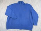 Lacoste Jumper Mens 3 Extra Large XXXL Zip Logo Front Long Sleeve Cardigan Blue