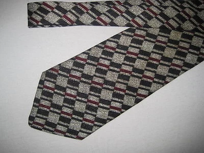 Gray Black Red Print Tie Necktie Surrey ~ (3611)  - Imagem 1 de 2