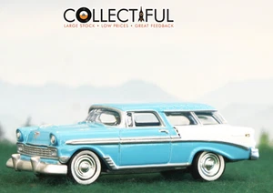 JOHNNY LIGHTNING - '55 CHEVY NOMAD - SKY BLUE & WHITE - DIECAST CAR 🔥103 - Picture 1 of 6