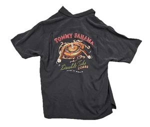 Tommy Bahama Men's Double Take Cigars Button-Up Shirt Large Black Silk Pocket - Picture 1 of 13