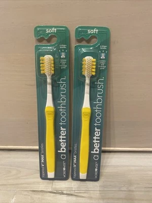 World Wide Daily 牙刷 🪥 2 包 - 软标准 - V ARC 黄色 — 第 1/2 张图片