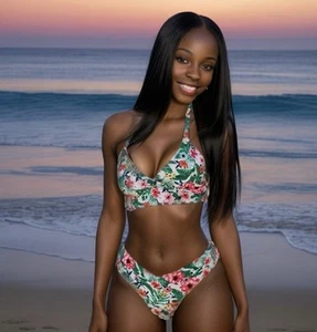 Sexy Bikini Floral Estampado de tiro bajo Push Up - Imagen 1 de 24