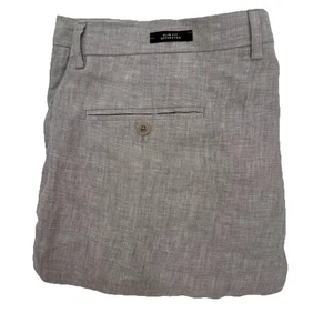 Joseph Abboud Hombres LINO Pantalones de Vestir Calce Ajustado Talla 42x32 Gris Claro Joe 2.0 NUEVO - Imagen 1 de 7