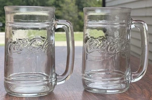 COCA COLA CLEAR GLASS MUG STEIN - Picture 1 of 4