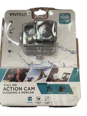 Vivitar 1080 Full HD Action Cam Vlogging &Webcam Black DVR786HD 12Megapixels - Image 1 of 4