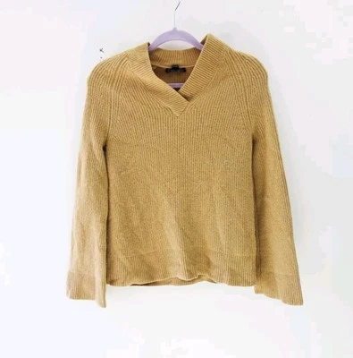 Brooks Brothers женщин v-образным вырезом Bell рукав шерсти и кашемира ребристый свитер (XS) - Изображение 1 из 4