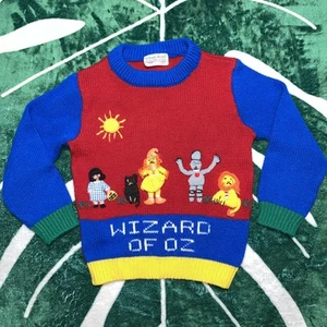 1989 Harlequin Designs Wizard of Oz embroidered sweater Size 4t vtg 80s rare 3d - Picture 1 of 19