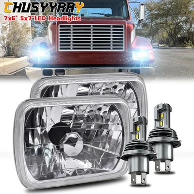 A+ 7x6" LED Headlight hi&Lo DRL For International Harvester 4700 4900 8100 9900 - Image 1 of 4