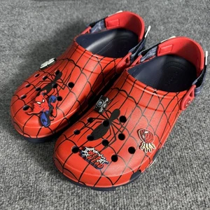 Spider Man Crocs Clogs Kinder Größe M10 W12 rot blau Jibbitz Sommerschuhe - Bild 1 von 6